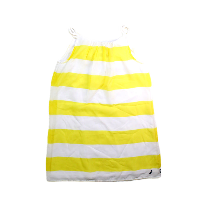 A White Sleeveless Dresses from Nautica in size 5T for girl. (Front View)