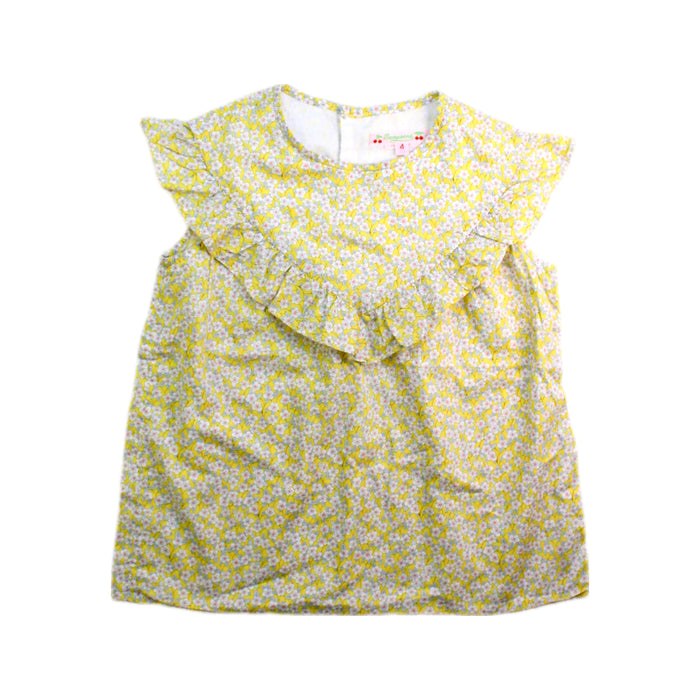 A Yellow Sleeveless Tops from Bonpoint in size 4T for girl. (Front View)