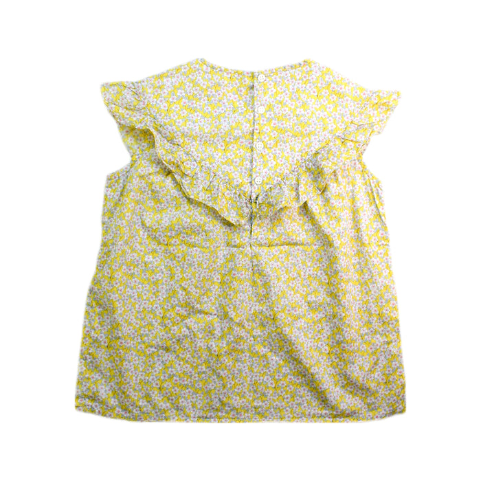 A Yellow Sleeveless Tops from Bonpoint in size 4T for girl. (Back View)