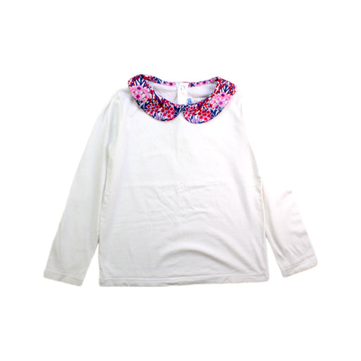 A White Long Sleeve Tops from Jacadi in size 6T for girl. (Front View)