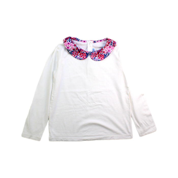 A White Long Sleeve Tops from Jacadi in size 6T for girl. (Front View)