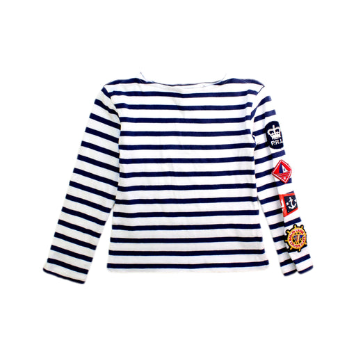 A Navy Long Sleeve Tops from Polo Ralph Lauren in size 5T for girl. (Front View)