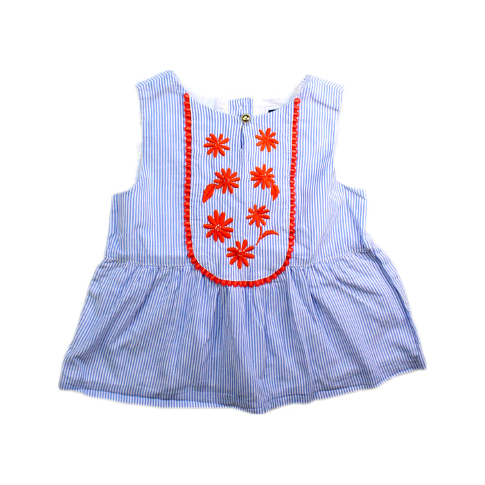 A Blue Sleeveless Tops from Janie & Jack in size 5T for girl. (Front View)