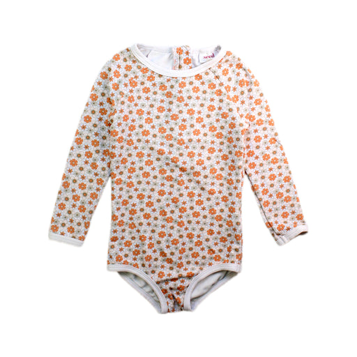 A White Swimsuits from Seed in size 4T for girl. (Front View)