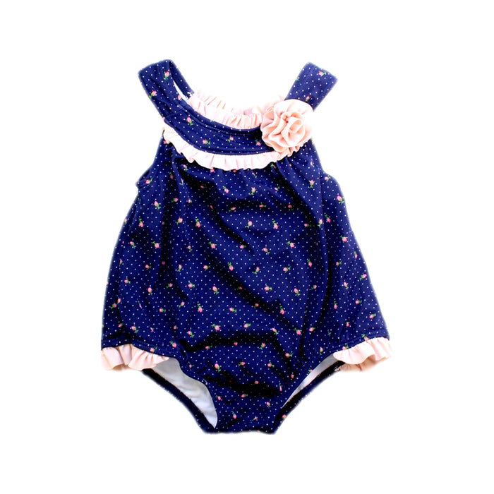 A Navy Swimsuits from Janie & Jack in size 6-12M for girl. (Front View)
