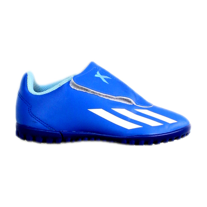 A Blue Cleats/Soccer Shoes from Adidas in size 6T for boy. (Front View)