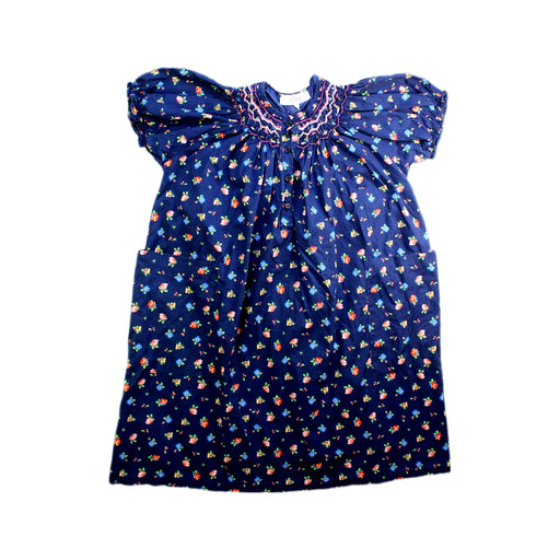 A Navy Short Sleeve Dresses from Bonpoint in size 6T for girl. (Front View)