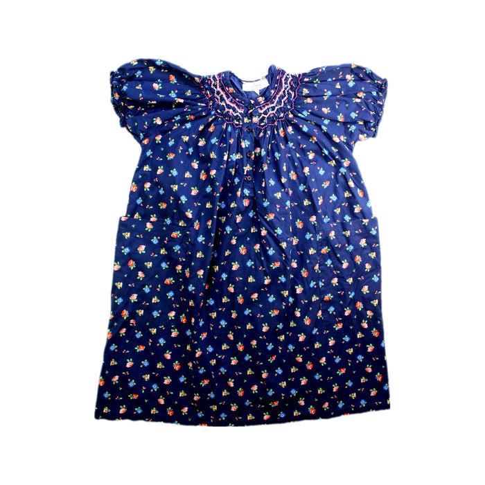 A Navy Short Sleeve Dresses from Bonpoint in size 6T for girl. (Front View)