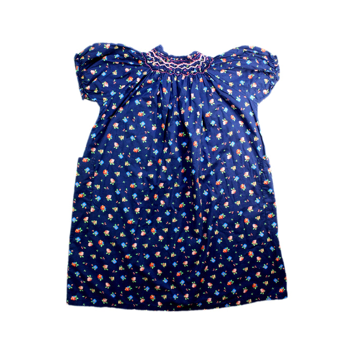 A Navy Short Sleeve Dresses from Bonpoint in size 6T for girl. (Back View)