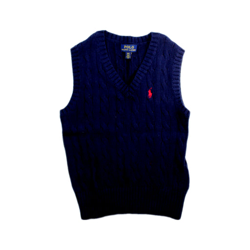A Navy Sweater Vests from Polo Ralph Lauren in size 3T for boy. (Front View)