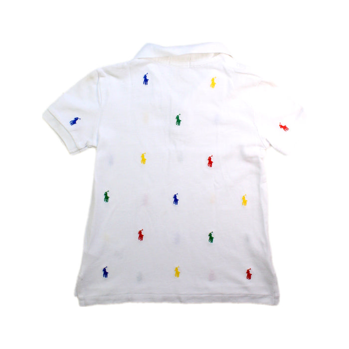 A White Short Sleeve Polos from Polo Ralph Lauren in size 4T for boy. (Back View)