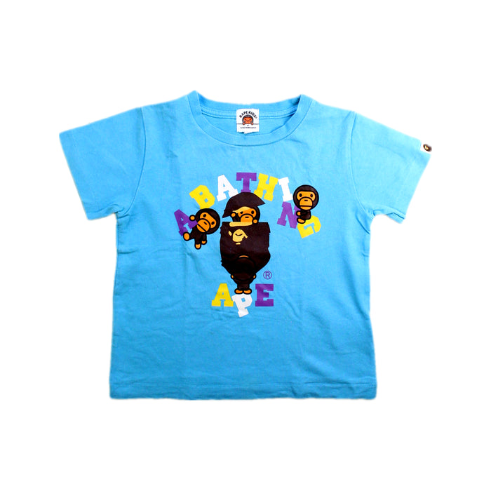 A Blue Short Sleeve T Shirts from BAPE KIDS in size 4T for neutral. (Front View)