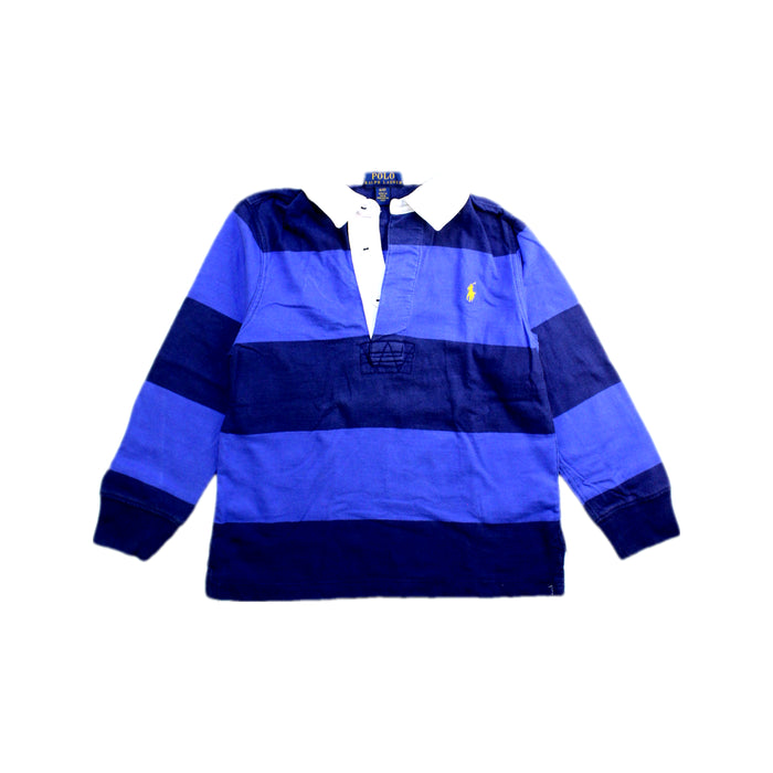 A Blue Long Sleeve Polos from Polo Ralph Lauren in size 4T for boy. (Front View)