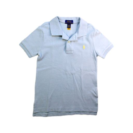 A Blue Short Sleeve Polos from Polo Ralph Lauren in size 4T for boy. (Front View)