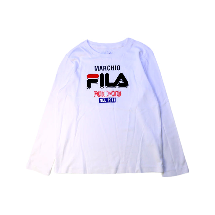 A White Long Sleeve T Shirts from Fila in size 7Y for girl. (Front View)