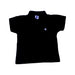 A Black Short Sleeve Polos from Petit Bateau in size 6-12M for boy. (Front View)