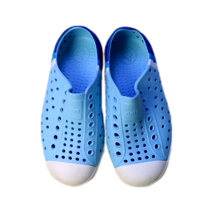 A Blue Aqua Shoes from Native Shoes in size 4T for boy. (Back View)