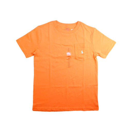 A Orange Short Sleeve T Shirts from Polo Ralph Lauren in size 7Y for boy. (Front View)