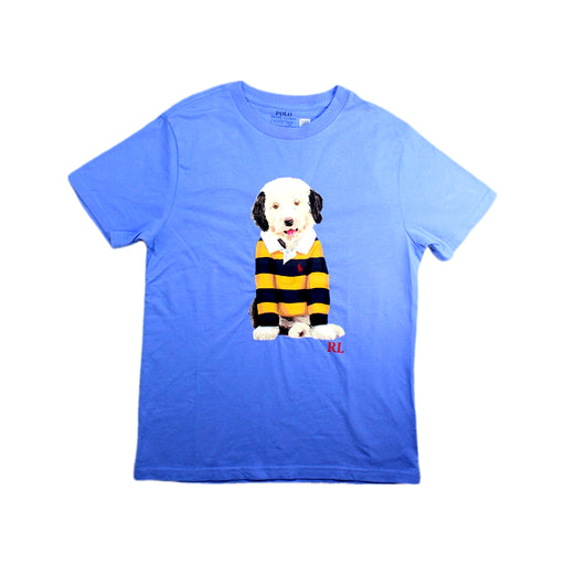 A Blue Short Sleeve T Shirts from Polo Ralph Lauren in size 10Y for boy. (Front View)