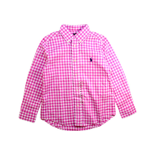 A Pink Long Sleeve Shirts from Polo Ralph Lauren in size 5T for boy. (Front View)