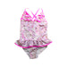 A Pink Swimsuits from Floatimini in size 6T for girl. (Front View)