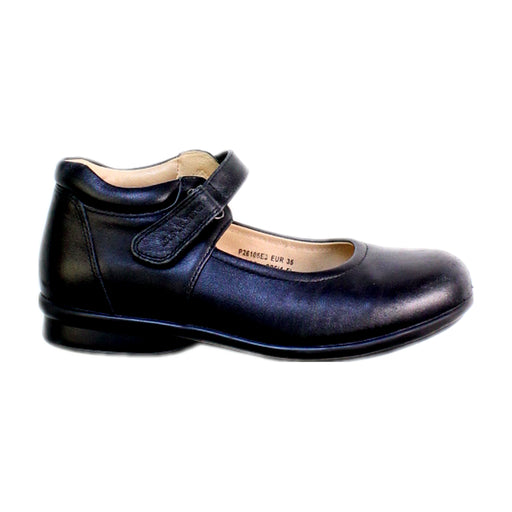 A Black Dress Shoes from Dr. Kong in size 11Y for girl. (Front View)