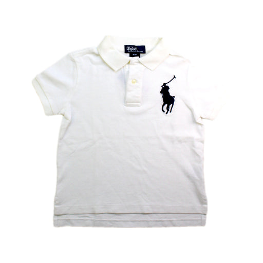 A White Short Sleeve Polos from Ralph Lauren in size 3T for boy. (Front View)
