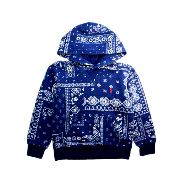 A Navy Hooded Sweatshirts from Polo Ralph Lauren in size 8Y for girl. (Front View)