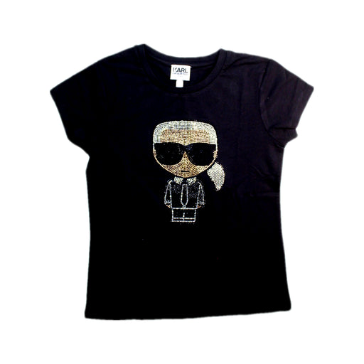 A Black Short Sleeve T Shirts from Karl Lagerfeld in size 8Y for girl. (Front View)