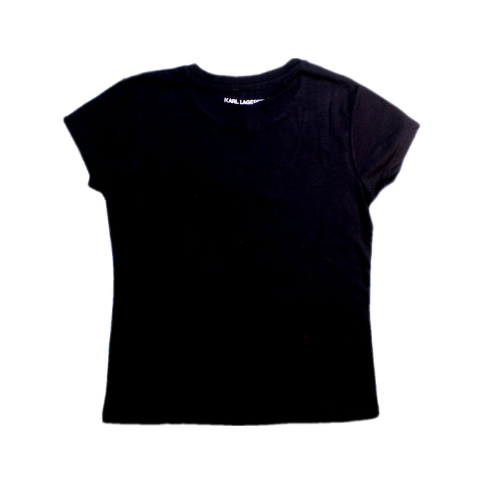 A Black Short Sleeve T Shirts from Karl Lagerfeld in size 8Y for girl. (Back View)