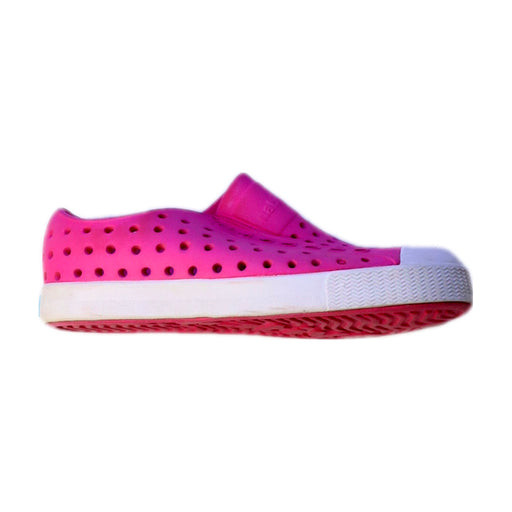 A Pink Aqua Shoes from Native Shoes in size 3T for girl. (Front View)