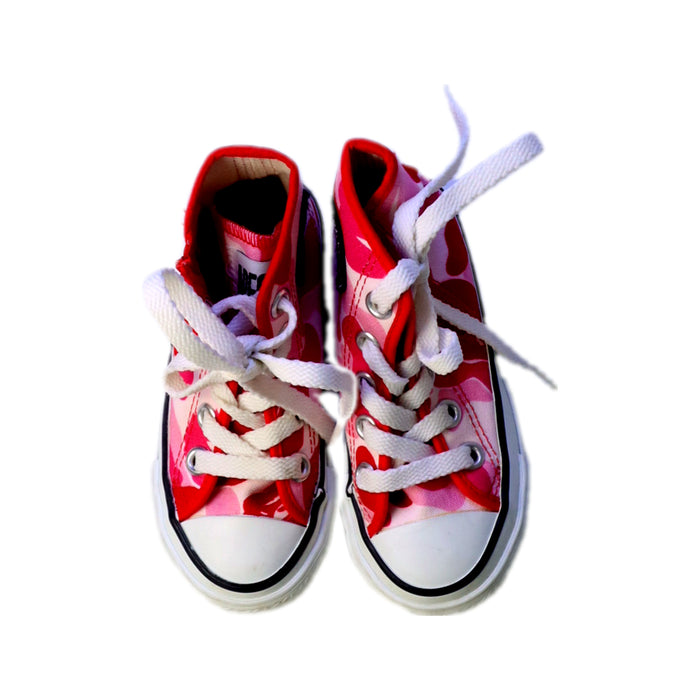 A Red Sneakers from Bape by A Bathing Ape in size 3T for girl. (Back View)