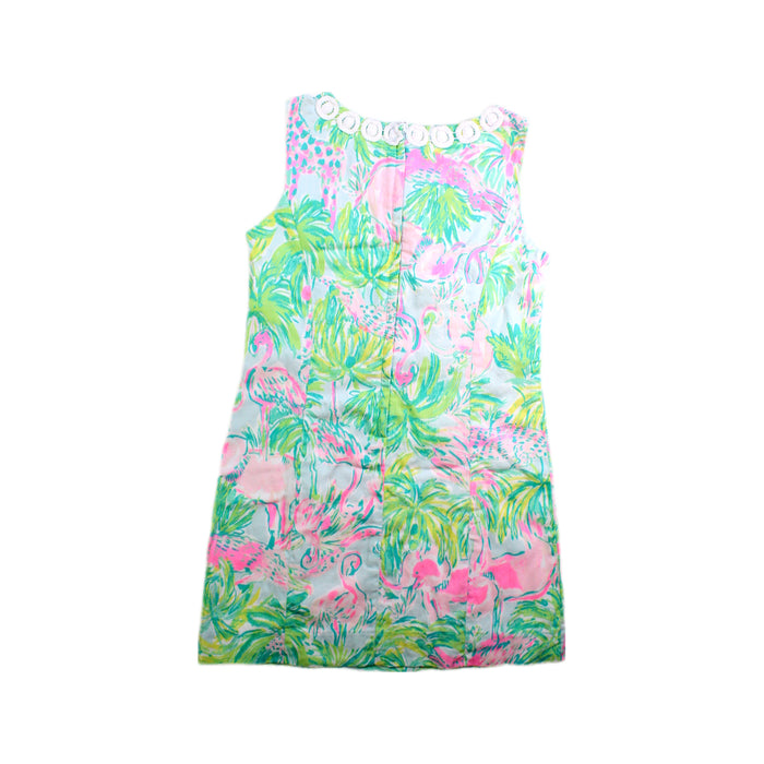 A Pink Sleeveless Dresses from Lilly Pulitzer in size 6T for girl. (Back View)