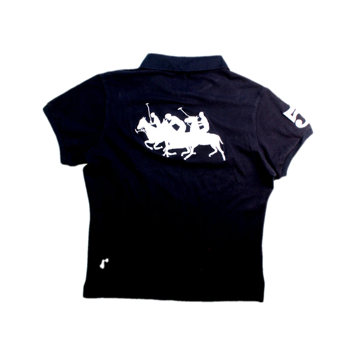 A Black Short Sleeve Polos from Ralph Lauren in size 12Y for girl. (Back View)