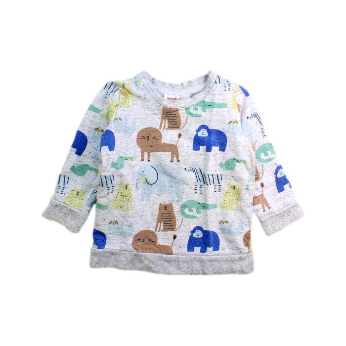 A Multicolour Crewneck Sweatshirts from Seed in size 12-18M for boy. (Front View)