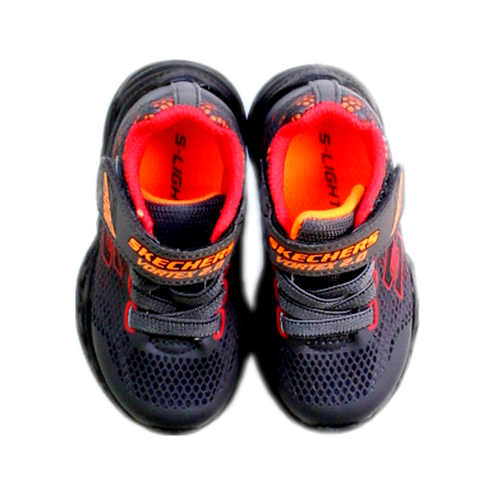 A Black Sneakers from Skechers in size 12-18M for boy. (Back View)