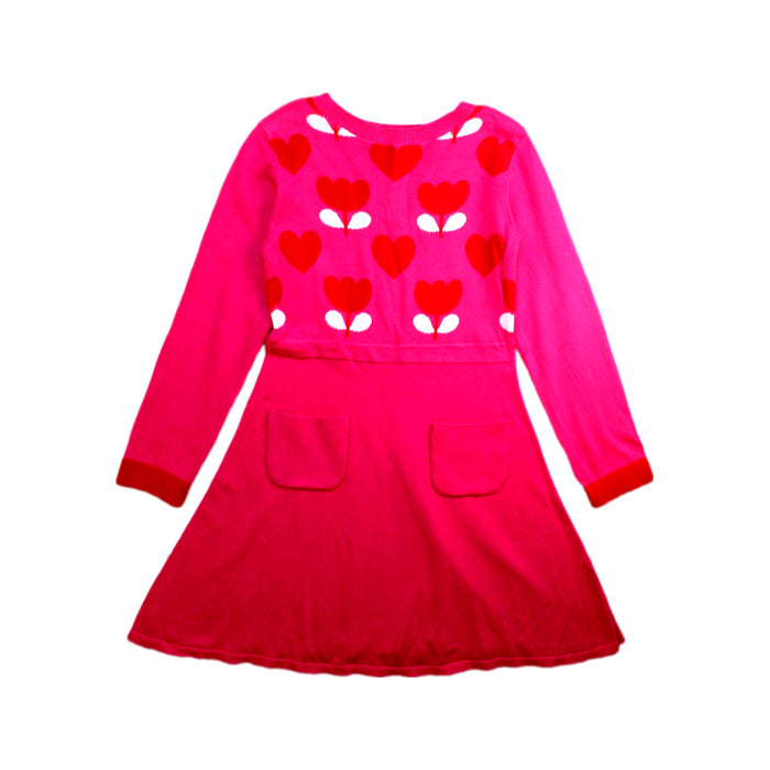 A Pink Long Sleeve Dresses from Jacadi in size 6T for girl. (Front View)
