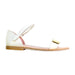 A White Sandals from Jacadi in size 6T for girl. (Front View)
