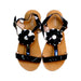 A Black Sandals from Jacadi in size 6T for girl. (Back View)