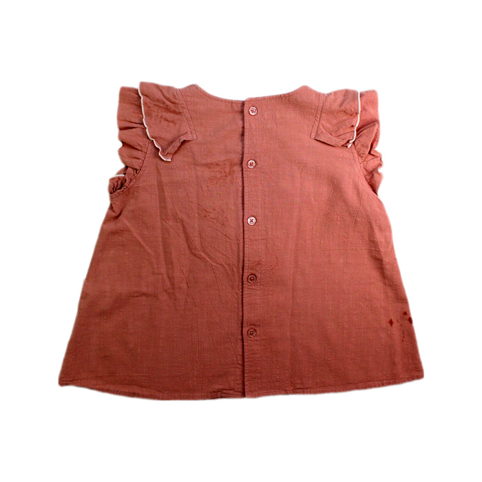 A Peach Sleeveless Tops from BEAMS in size 7Y for girl. (Back View)