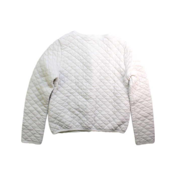 A White Puffer/Quilted Jackets from Petit Bateau in size 8Y for girl. (Back View)
