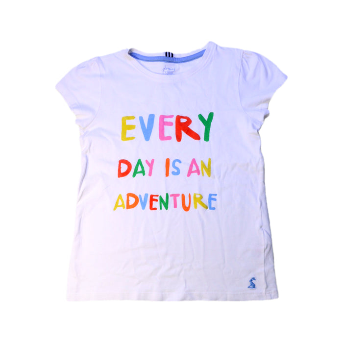 A White Short Sleeve T Shirts from Joules in size 8Y for girl. (Front View)