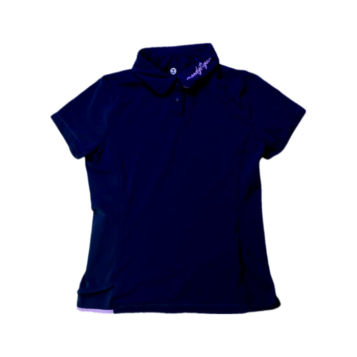 A Navy Short Sleeve Polos from Moody Tiger in size 6T for girl. (Front View)