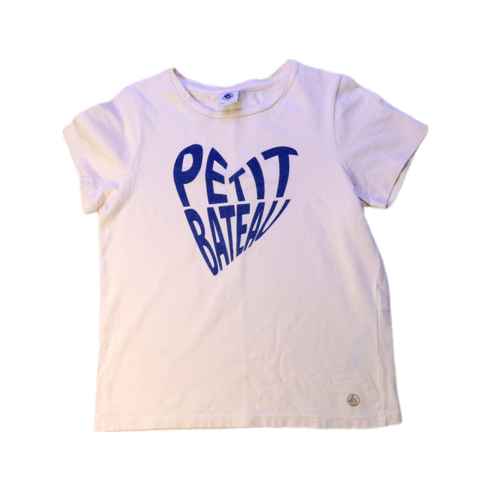 A White Short Sleeve T Shirts from Petit Bateau in size 8Y for girl. (Front View)