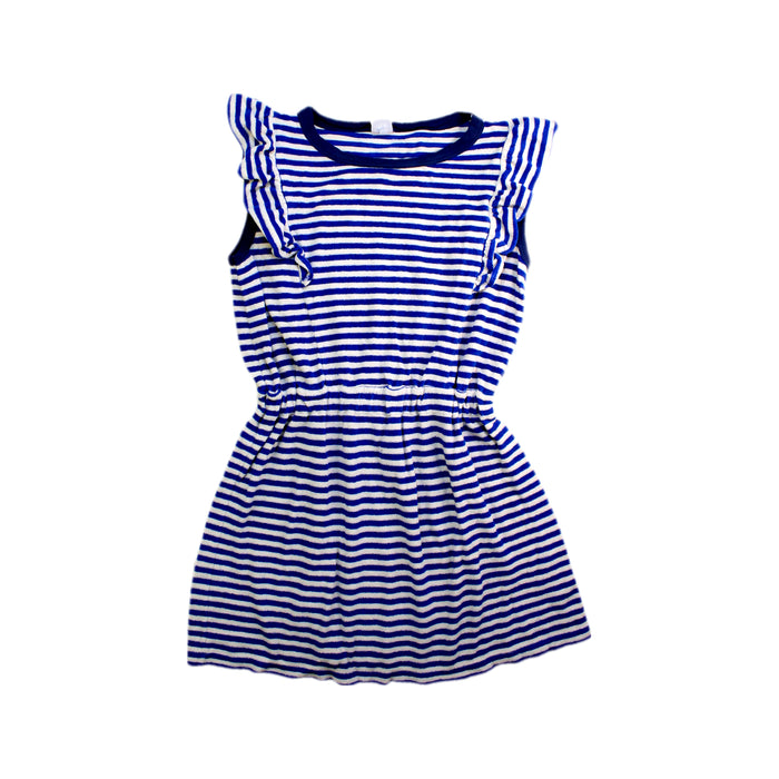 A Blue Sleeveless Dresses from Petit Bateau in size 10Y for girl. (Front View)