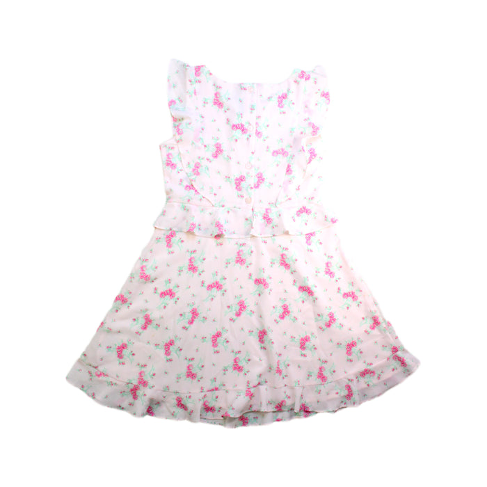 A Pink Sleeveless Dresses from Janie & Jack in size 8Y for girl. (Back View)