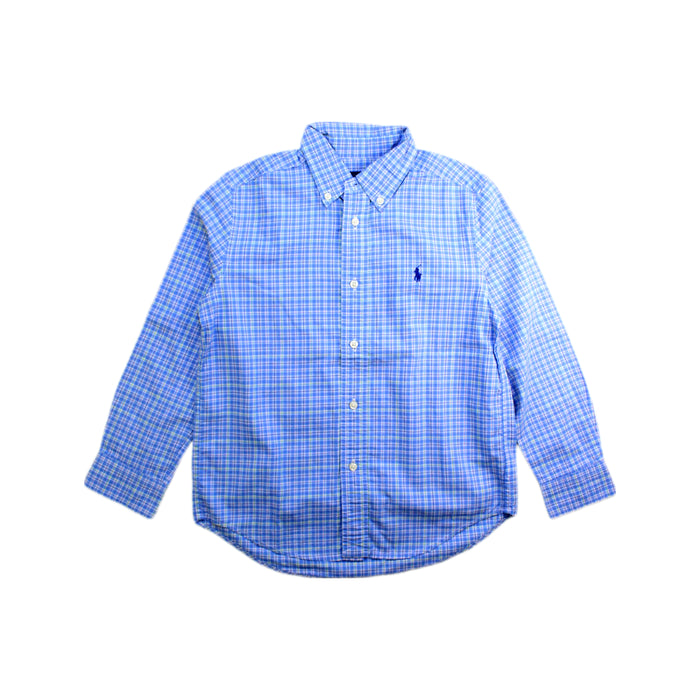 A Blue Long Sleeve Shirts from Ralph Lauren in size 6T for boy. (Front View)