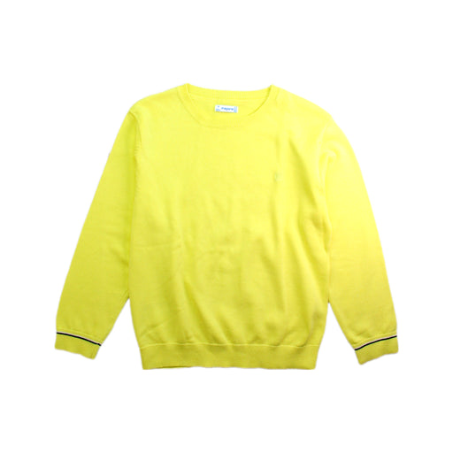 A Yellow Knit Sweaters from Mayoral in size 7Y for boy. (Front View)