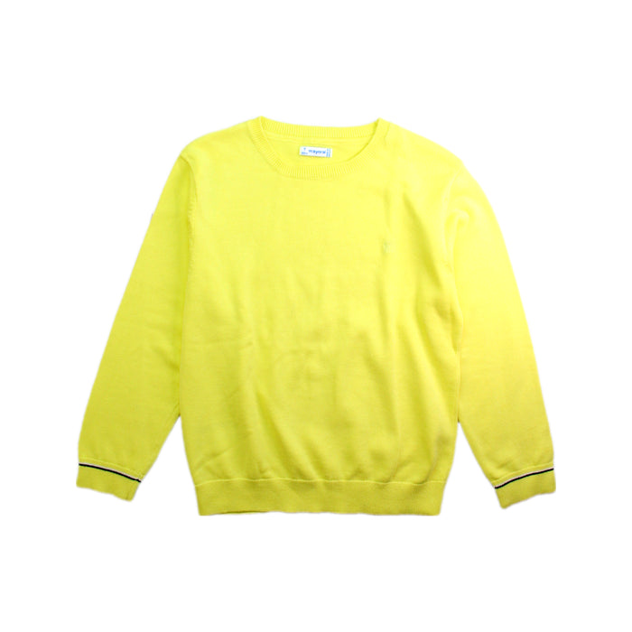 A Yellow Knit Sweaters from Mayoral in size 7Y for boy. (Front View)
