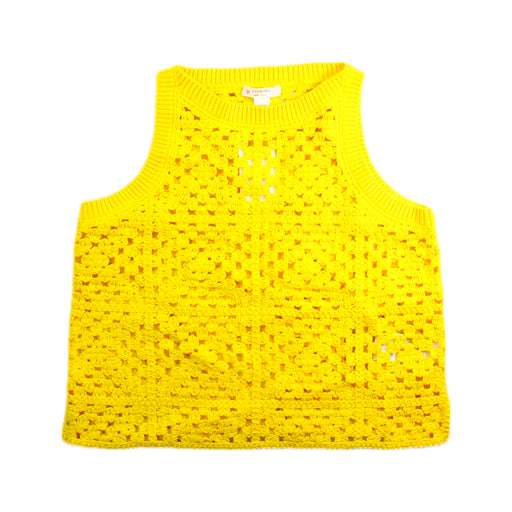 A Yellow Sleeveless Tops from Crewcuts in size 6T for girl. (Front View)
